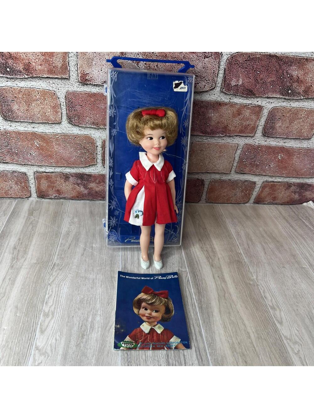 VINTAGE 1964 Penny Brite Doll Original Case & Booklet Collector Doll - MCM